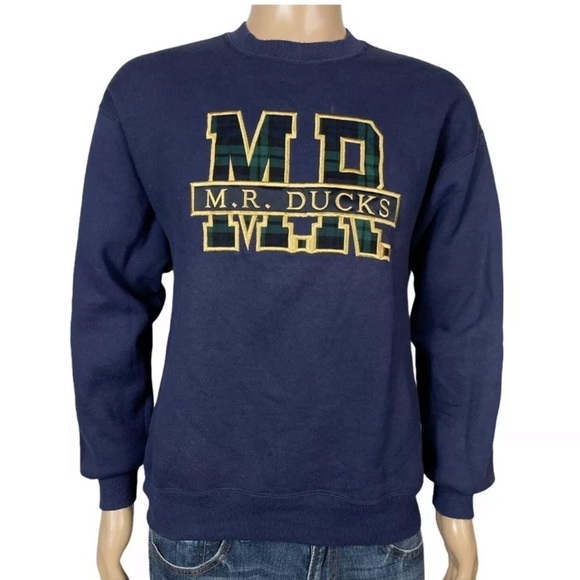 VTG 90s Mr Ducks Mens Large Crewneck Sweatshirt Ocean City Boardwalk - Picture 2 of 5